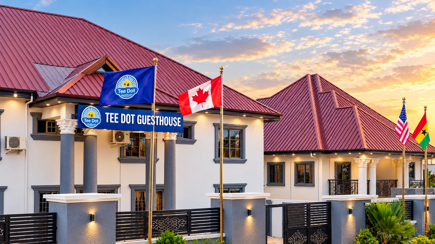 Tee-Dot Guest House exterior in daylight